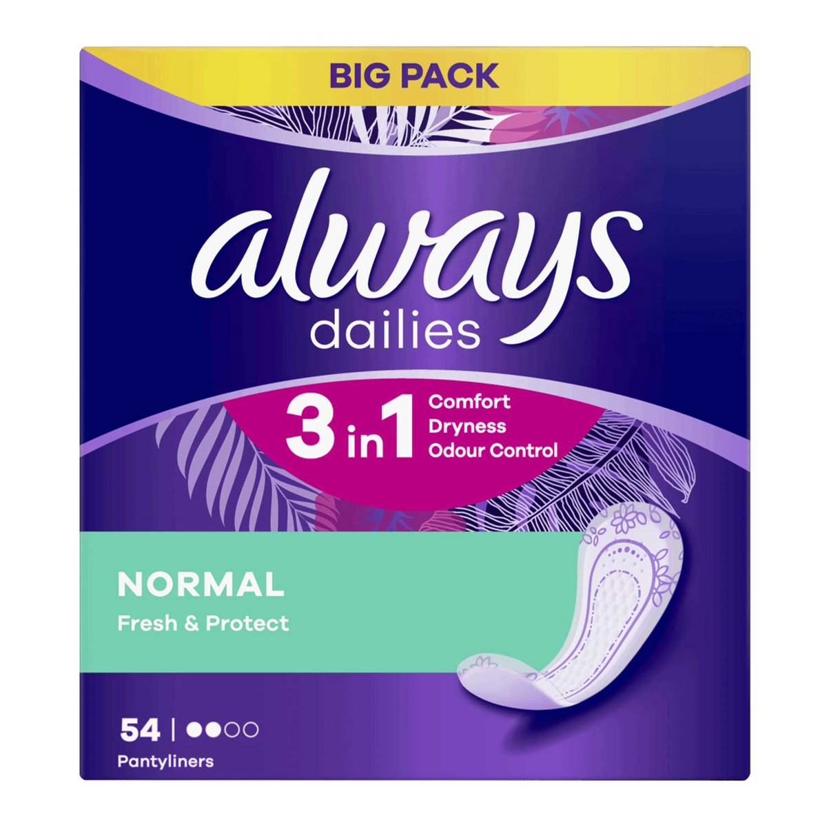 Always Dailies Normal Fresh & Protect Panty Liners X Pack Of 54 product image