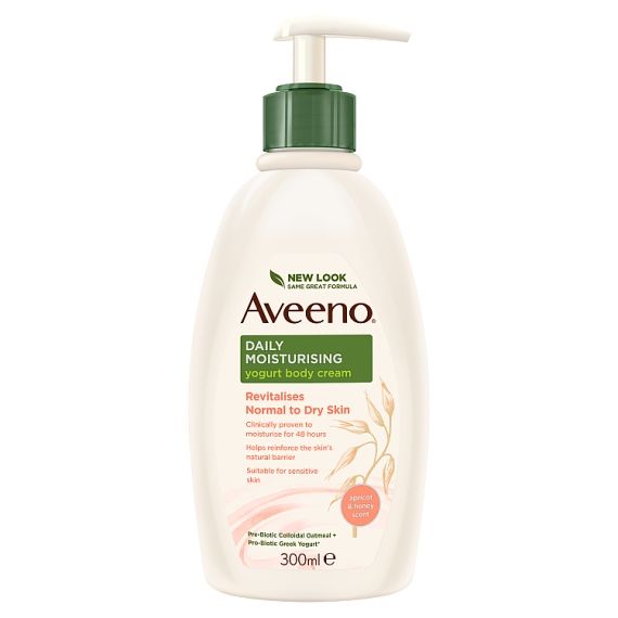 Aveeno Daily Moisturising Yogurt Body Cream Apricot Honey Scent Pump 300ml product image
