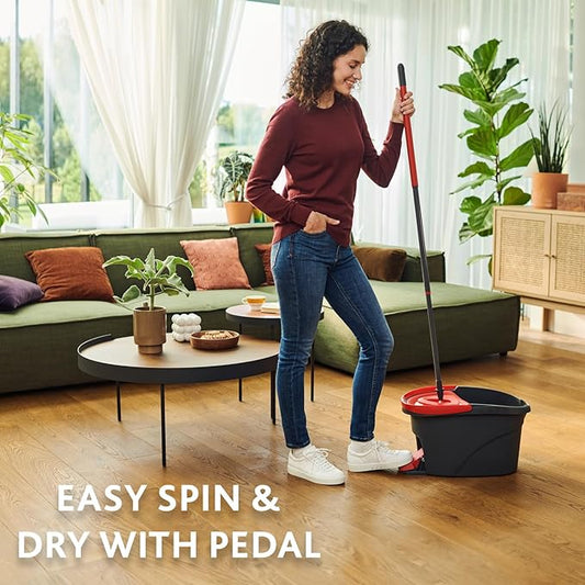 Easy Wring & Clean Spin Mop & Bucket Set With Foot Pedal
