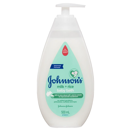 Johnsons Baby Milk & Rice Hair & Body Bath 500ml (Pump) product image