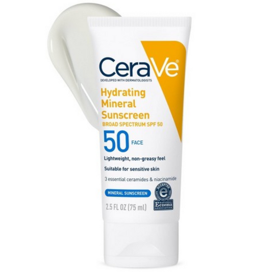 Cerave Hydrating Mineral Sunscreen Spf50 75ml product image