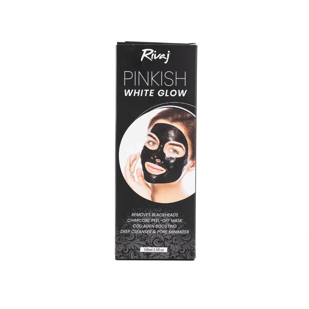 Rivaj Pinkish White Glow Charcoal Black Peel Off Mask 100ml product image