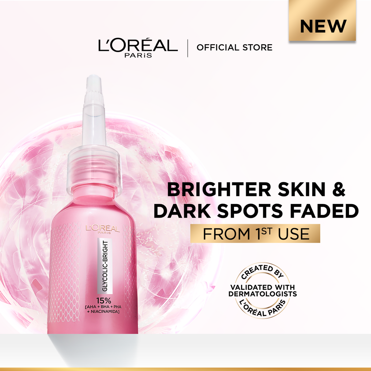 L'Oréal Paris Glycolic Bright Anti Dark Spot Exfoliant Peel 25ml product image 1