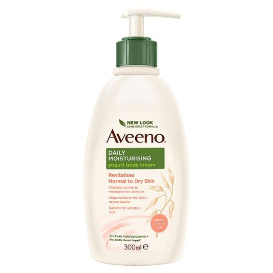 Aveeno Daily Moisturising Yogurt Body Cream Apricot Honey Scent Pump 300ml product image