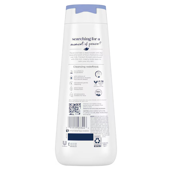 Dove Body Wash Usa Anti Stress Blue Chamomile & Oat Milk 20oz/591ml product image 2
