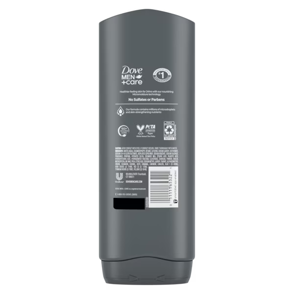 Dove Men + Care Body & Face Wash Usa Elements Charcoal+Clay 13.5oz/400ml product image 2