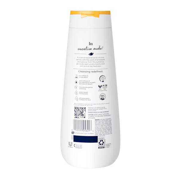 Dove Body Wash Usa Pineapple & Passion Fruit 20oz/591ml product image 2