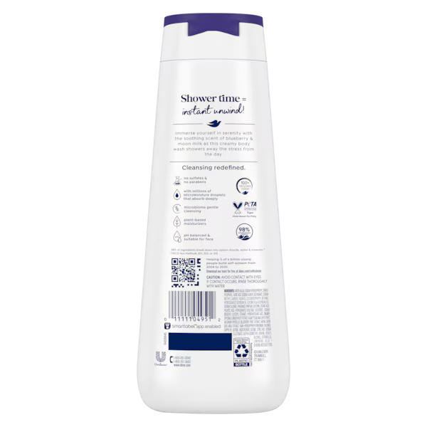 Dove Body Wash Usa Unwind Blueberry & Moon Milk 20oz/591ml product image 2