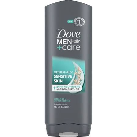 Dove Men + Care Body & Face Wash Usa Sensitive Skin Oatmeal & Aloe 13.5oz/400ml product image