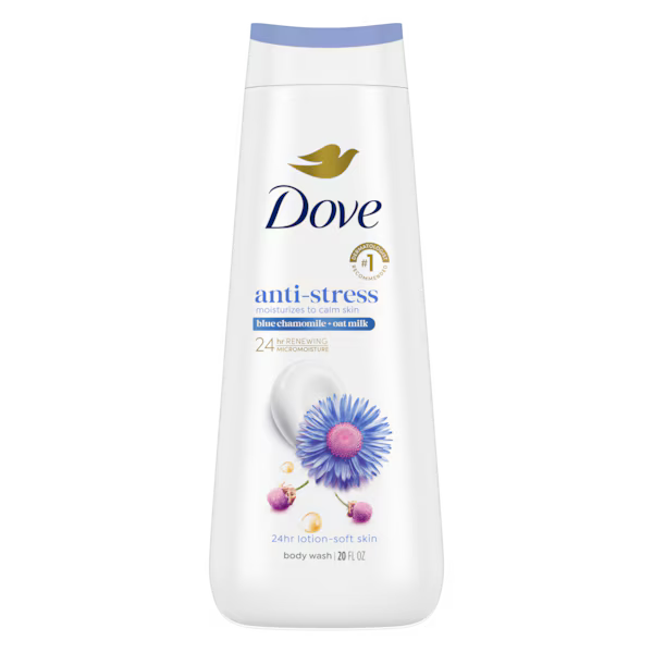 Dove Body Wash Usa Anti Stress Blue Chamomile & Oat Milk 20oz/591ml product image 1