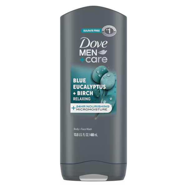 Dove Men + Care Body & Face Wash Usa Blue Eucalyptus+Birch 13.5oz/400ml product image 1