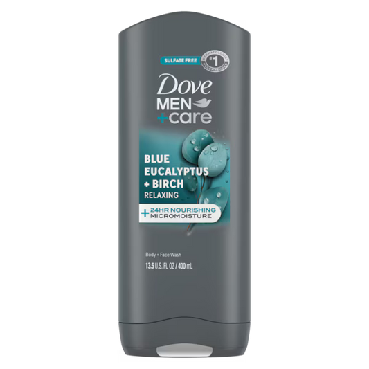 Dove Men + Care Body & Face Wash Usa Blue Eucalyptus+Birch 13.5oz/400ml product image 1