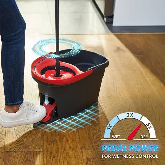 Easy Wring & Clean Spin Mop & Bucket Set With Foot Pedal
