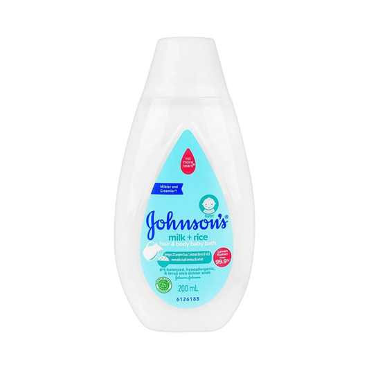 Johnsons Baby Milk & Rice Hair & Body Bath 200ml product image
